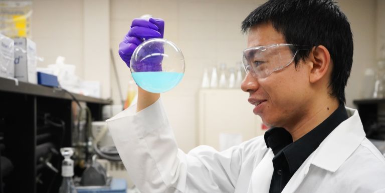 PharmD student in research lab