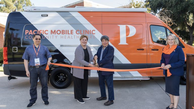 Ribbon cutting of the mobile clinic van