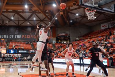 Pacific men's basketball goes up for a shot