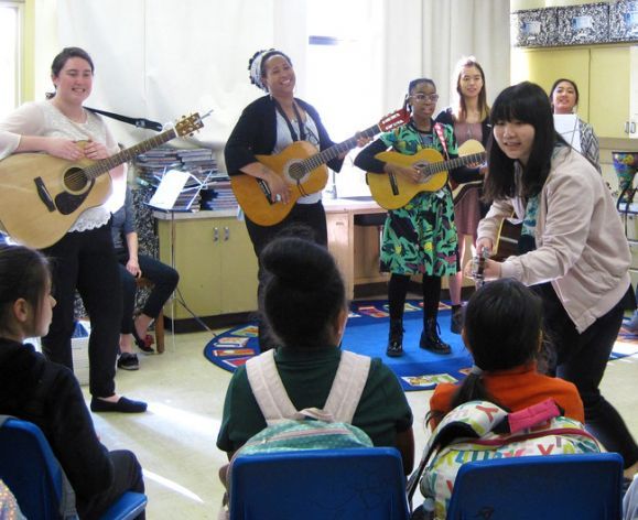 music therapy students during fieldwork