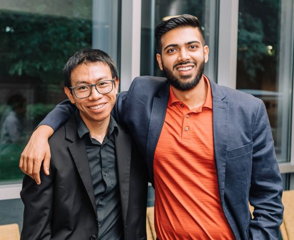 Two Thomas J. Long School of Pharmacy students